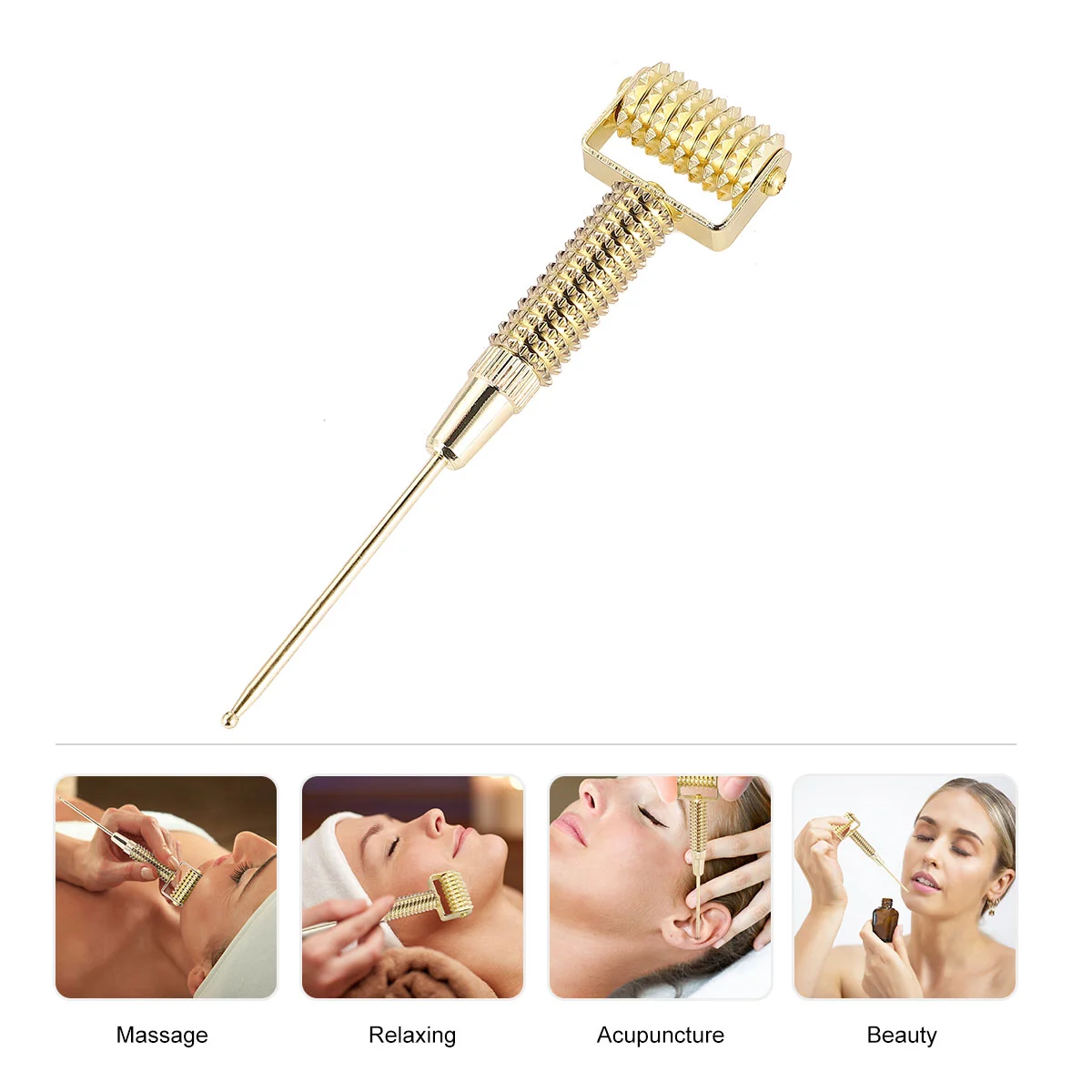 

Copper Spring Needle Roller Ear Massage Acupuncture Probe Metal Acupoint Detecting Pen