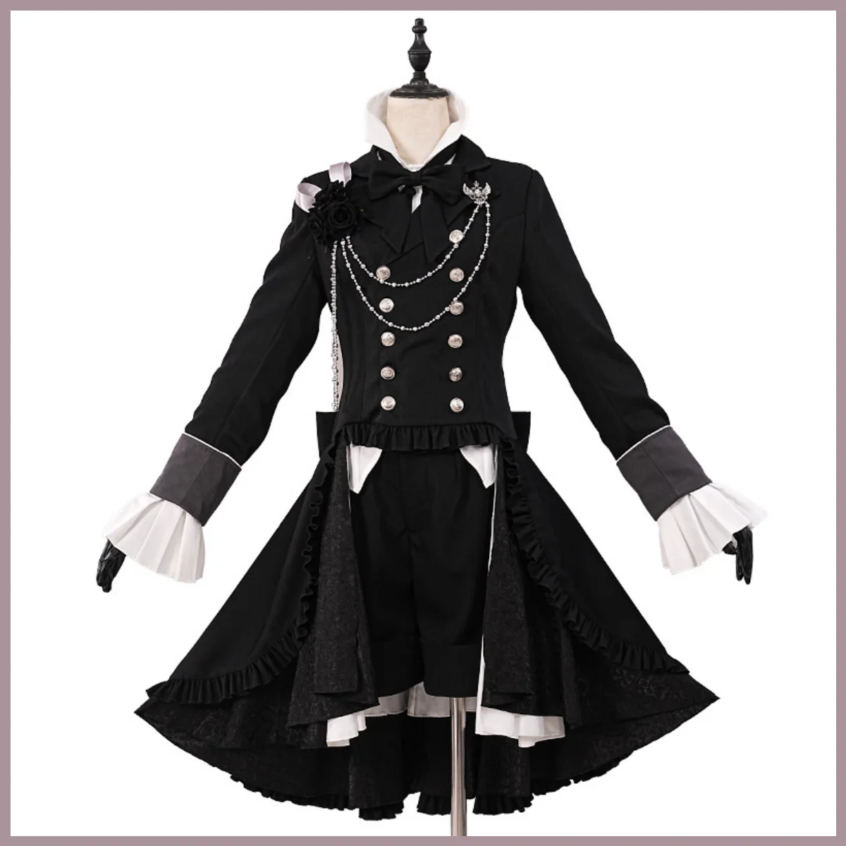 Anime Black Butler Ciel Phantomhive Smile Cosplay Costume Black Tailcoat Coat Uniform Wig Man Woman Masquerade Carnival Suit