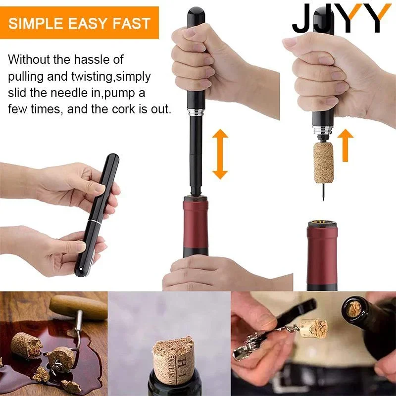 Air Pump Wine Bottle Opener Stainless Steel Pneumatic Corkscrew Party Home Bar Accessories