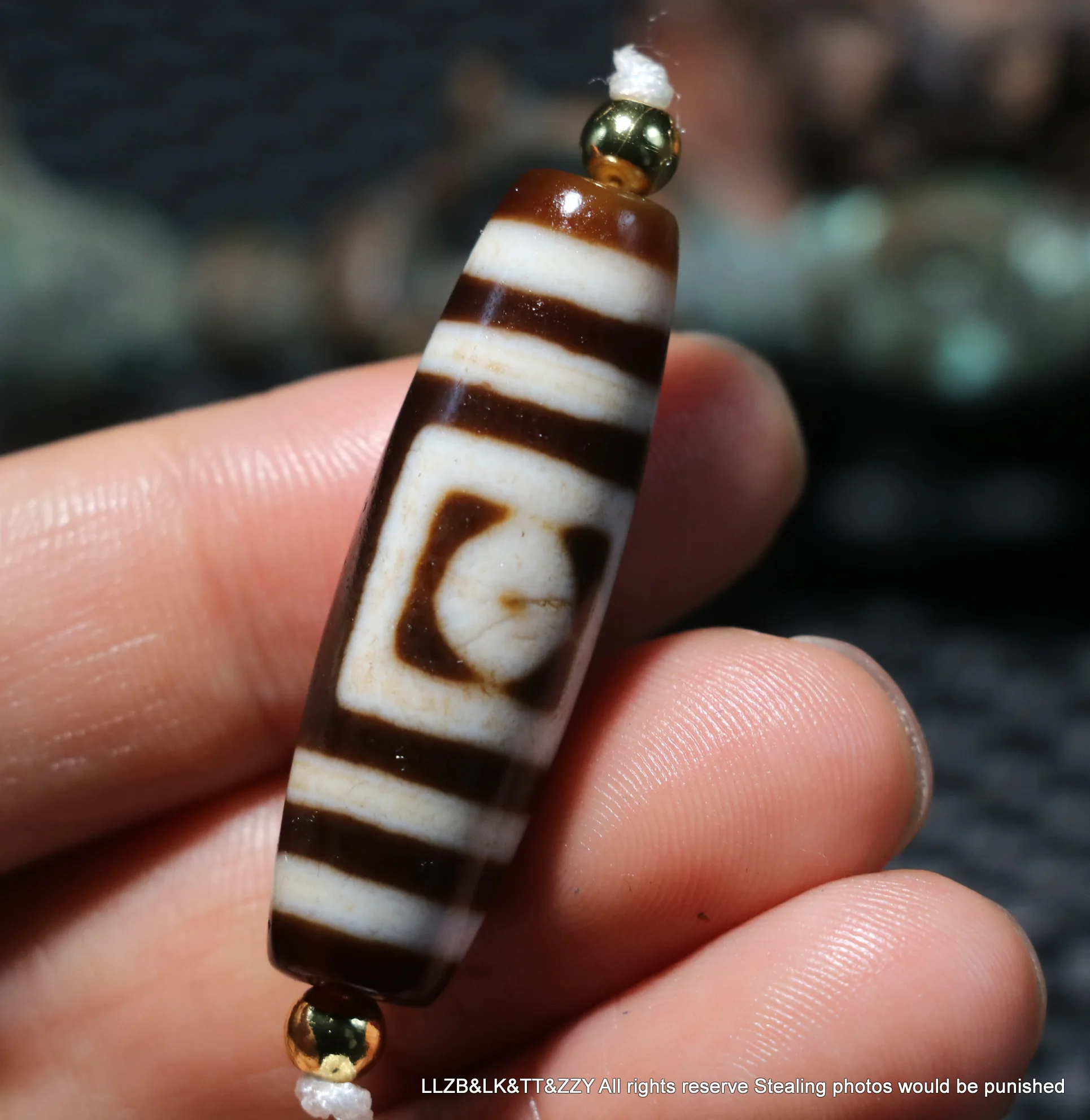 Magic Power Tibetan old Agate Heaven&Earth Harmonious Symbol dZi Bead For Bracelet Amulet 4A+ Timestown UPD210930A3