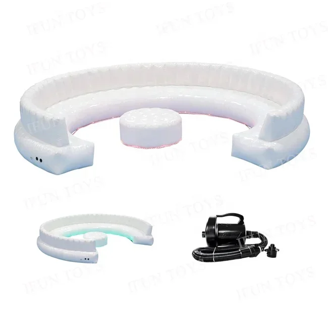 Air tight Giant Inflatable Circular Party Sofa / Portable Inflatable Outdoor Circular Couch for Party / Event / Backyard Fun