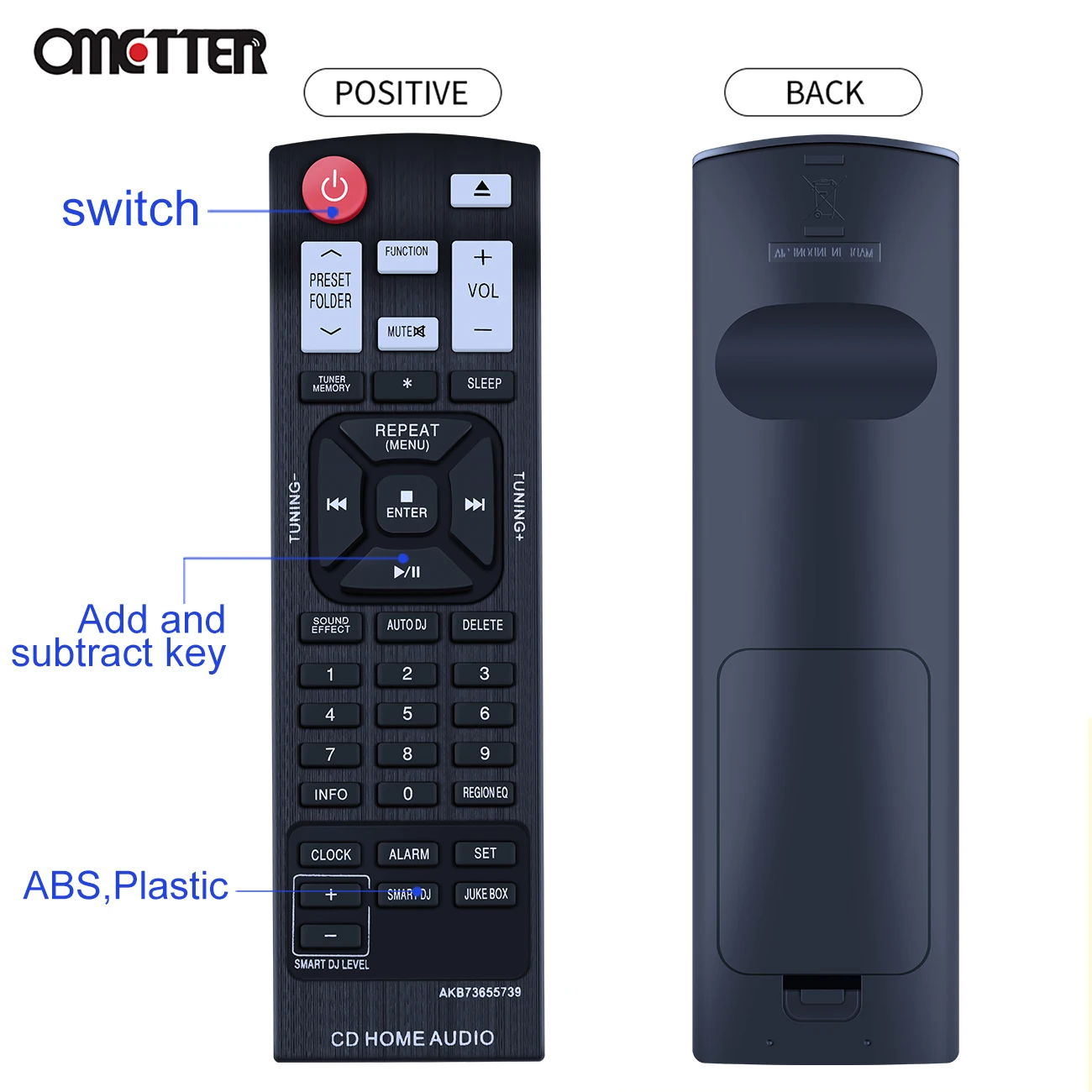 Telecomando muslimex adatto per LG Home Audio Stereo Mini sistema hi-fi CM4550 CM8430 CM9940 CMS4340 CMS4540 OM5541 OM7550