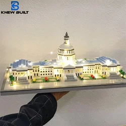 Knew Built Capitol Micro Mini Building Block Toy Set with LED Dazzling Architectural Replica, Educational, Decorative Novelties