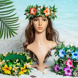 Artificial Tropical Haku Head Lei Po'o Hawaii Style Plumeria Flower Crown Handcrafted Gifts Hula Dancing Performace