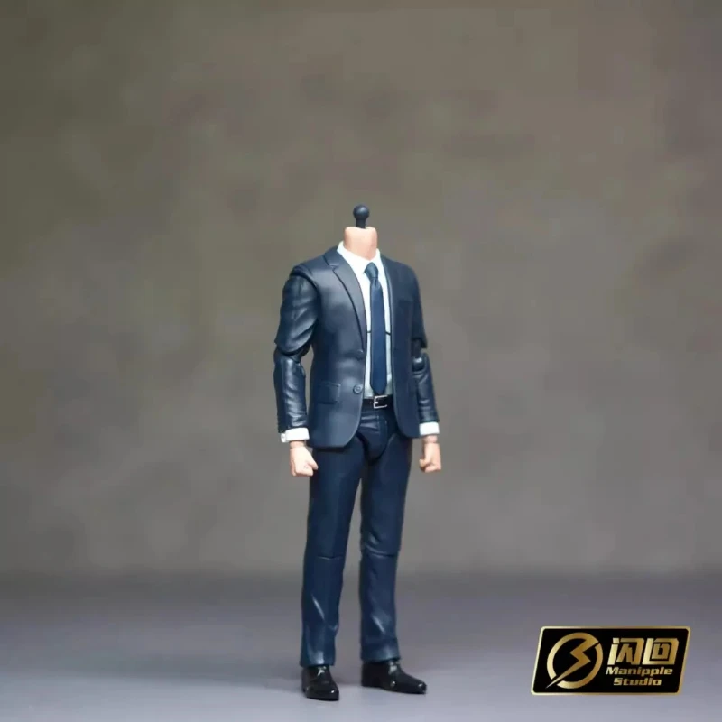 Manipple Studio 1/12 Scale Blue Suit Body With Interchangeable Hands 1.0 Model Fit 1:12 SHF Action Figure Mafex Head Sculpts