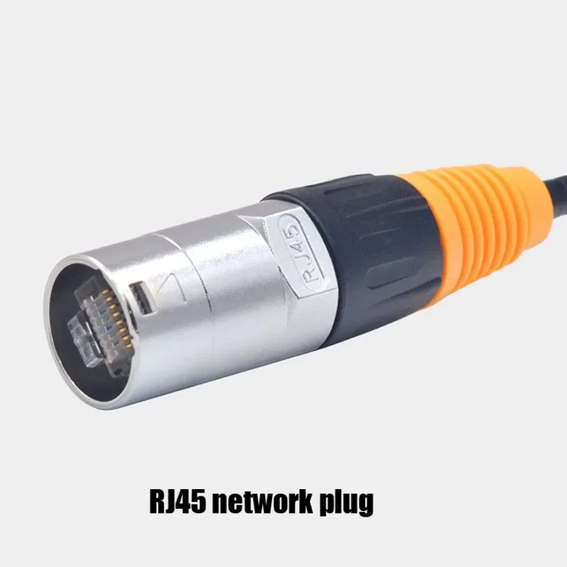 CAT5E RJ45 Network Socket 8Pin Industrial Grade Waterproof RJ45 Straight Through Head Ethernet Connector for Data Transmission