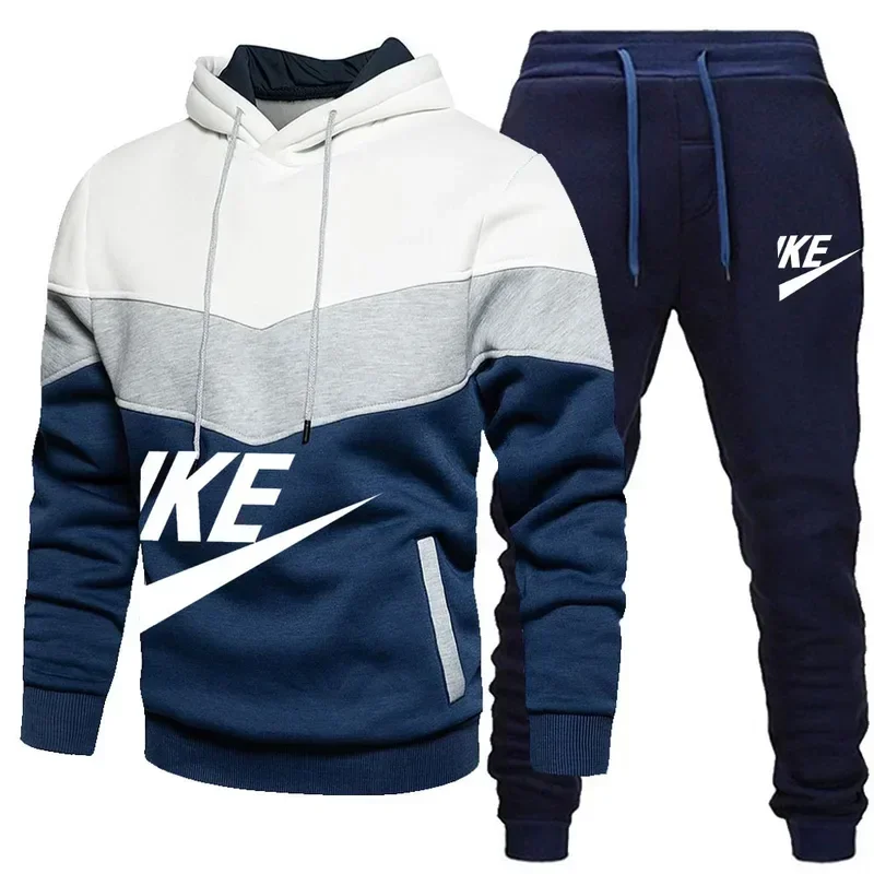 2025 New men's spring and autumn suit crewneck fashion hoodie + sweatpants, casual sportswear male sports brand suit