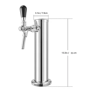 Beer Tower, Único Faucet Beer Kegerator Dispenser, 3-Polegada Column Homebrew Draft Beer Dispensing, com Kit de Instalação Completa 12 principais vendas coluna cerveja - №11
