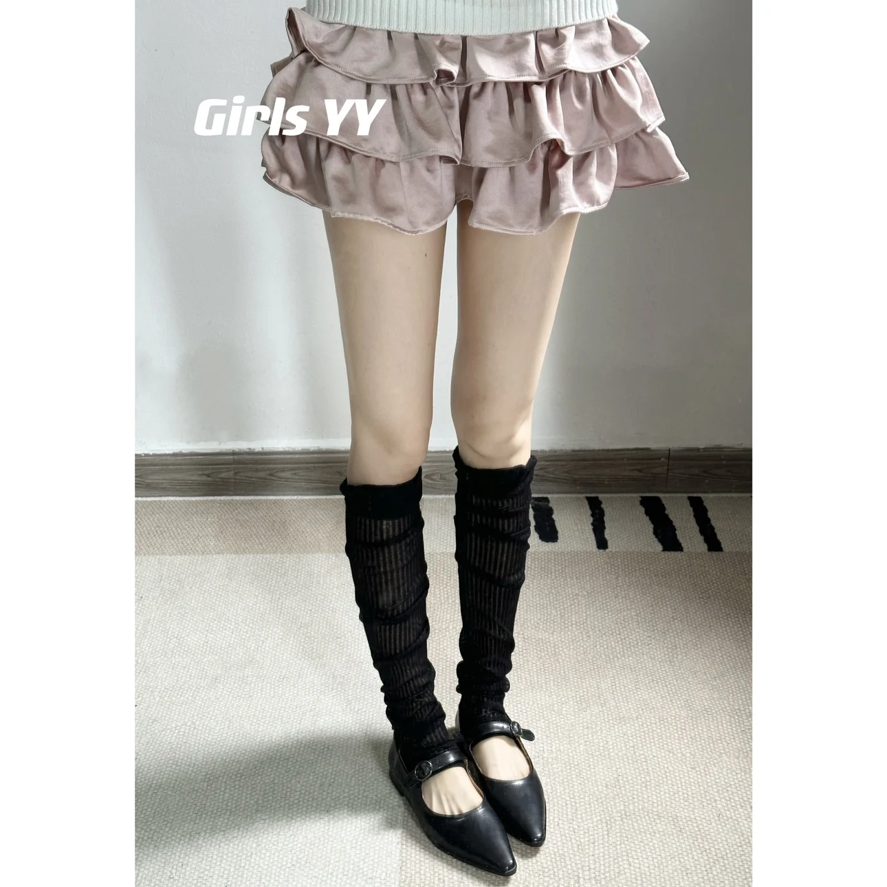 Tube Socks Women's Leg Shaping Moisture Wicking Korean Vertical Stripes Light Transparent Thin Ballet Foot Sock Sun Protection