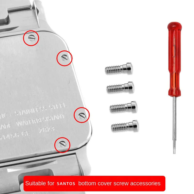 Watch screws for Cartier Santos 100 dial bottom cover screws front cover screws men women watch steel screws accessories parts