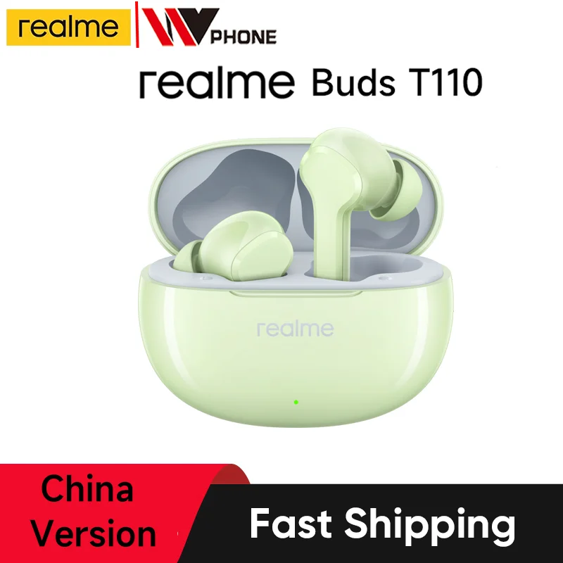 

Realme Buds T110 TWS наушники Bluetooth 5,4 IPX5 водонепроницаемая спортивная гарнитура AI ENC беспроводные наушники с отменой вызова