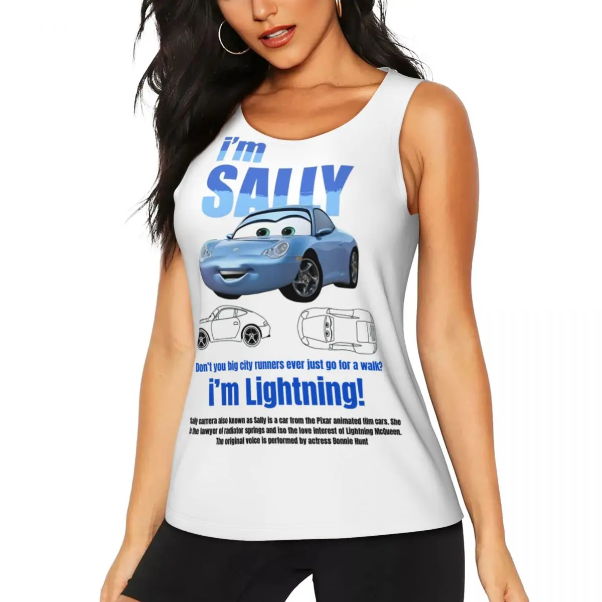 Lightning Mcqueen and Sally Workout Tank Tops For Women Loose Fit Yoga Fitness Top Sleeveless Gym Shirt