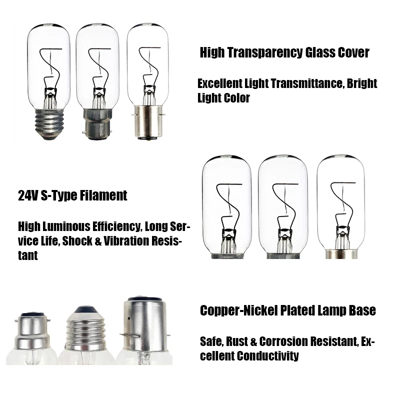 T38 Marine Navigation Tubular Bulb - Explosion-Proof & Shockproof E27/B22/P28S Base 24V 40W/60W Boat Lighting