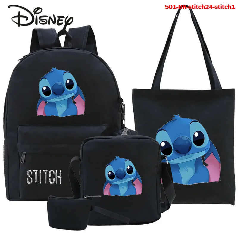 Disney Stitzer New Backpack Fashion High Quality Backpack Five Piece Cartoon Casual Lightweight Large Capacity Student Backpack