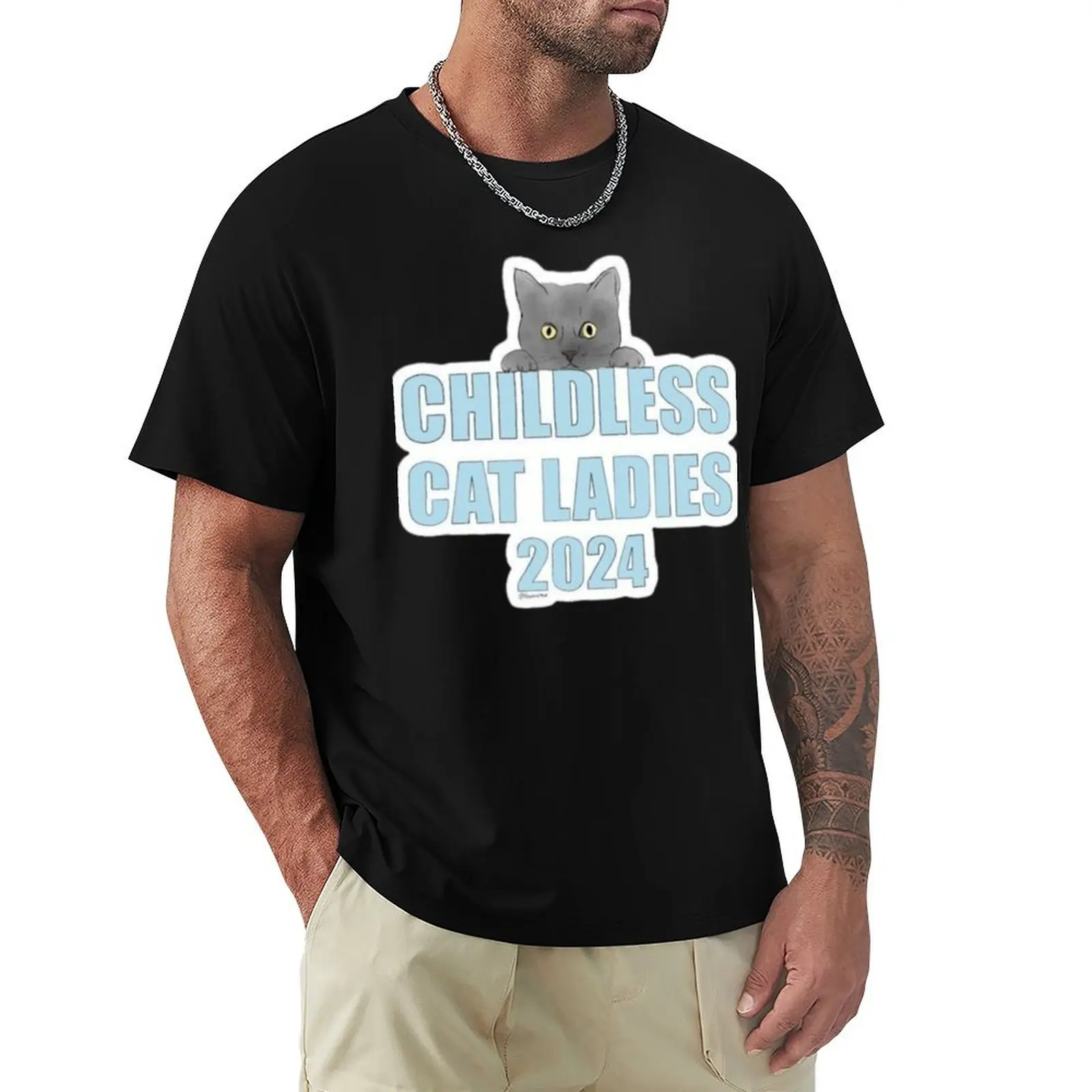 childless cat ladies 2024 T-Shirt cotton t shirts high quality T-Shirt