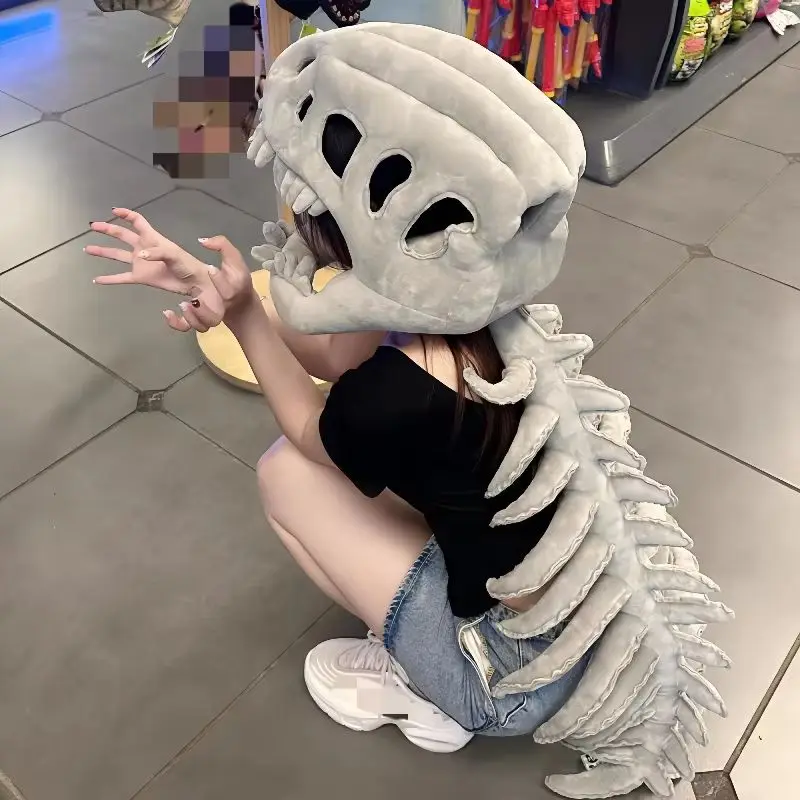 

Лидер продаж, 3d реалистичный костюм скелета динозавра, комплект, забавный головной убор, косплей, одежда, плюшевые игрушки, креативный подарок на Хэллоуин