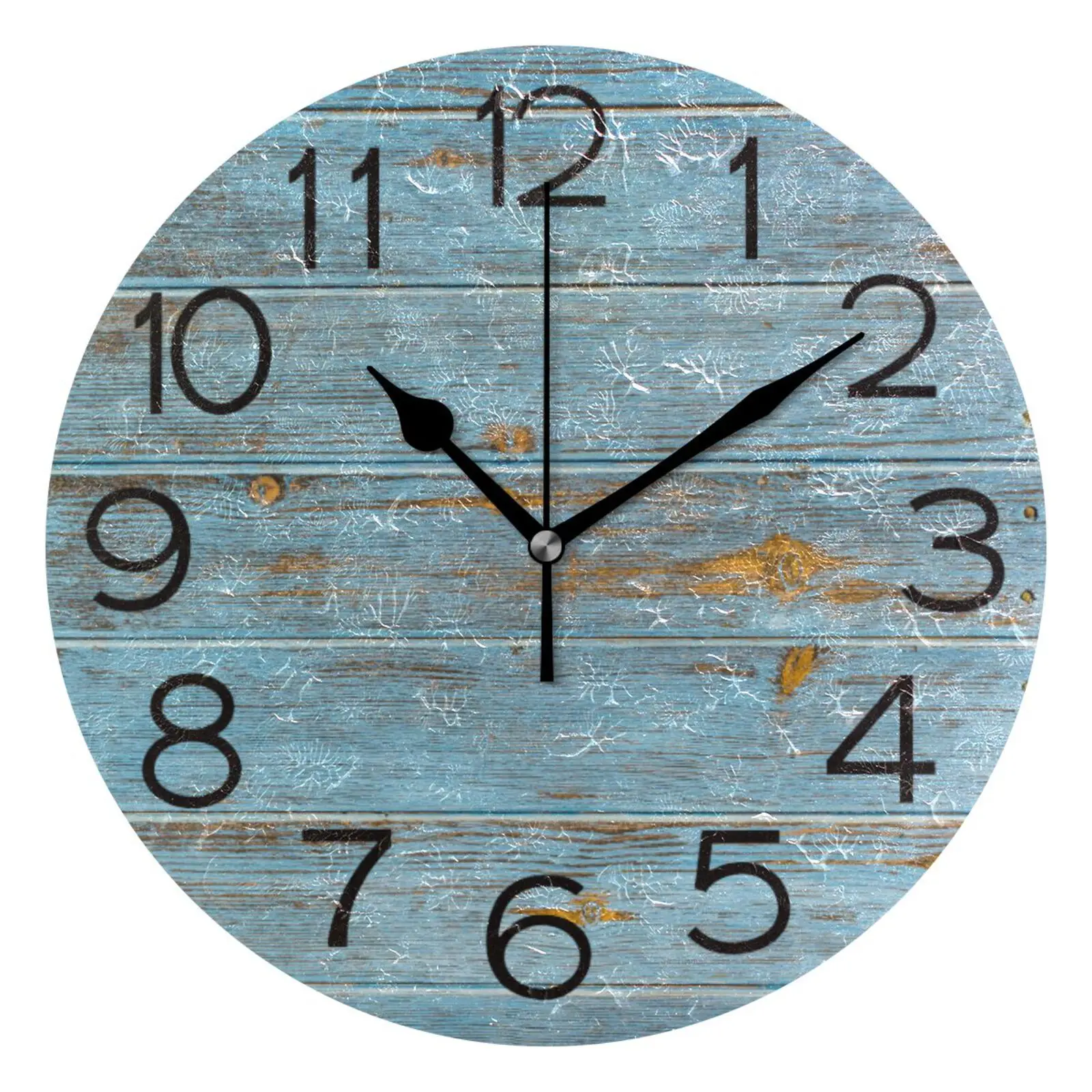 

Home Decor Wall Clock Wooden Decorative Round Hanging Wall Watch Silent Non-Ticking Quartz Battery Operated Quiet Desk Clock