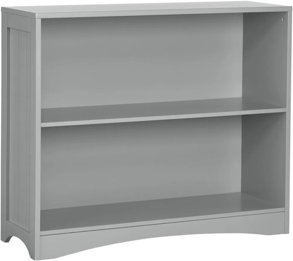 RiverRidge Kids' Horizontal Bookshelf 2 Large Open Storage Shelves - Toy Organizer Bookcase with Beadboard Side Panels Fits