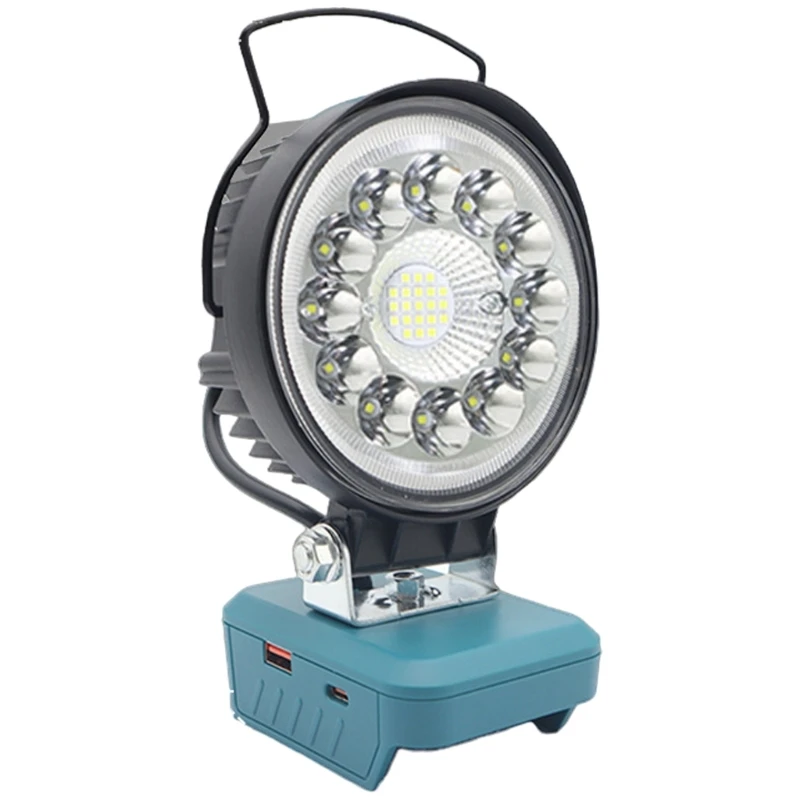Lampa konstrukcyjna LED, jasne oświetlenie 30 26 ładowanie przez USB i typ C