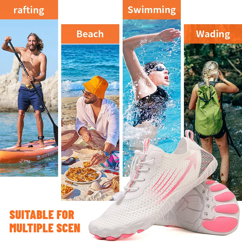 Neue 2025, schnell trocknende Strand-Aqua-Schuhe für Herren, Indoor-Fitnessstudio-Schuhe, Wasserschuhe, Unisex, barfuß, fünf Finger, Waten-Turnschuhe, große Größe