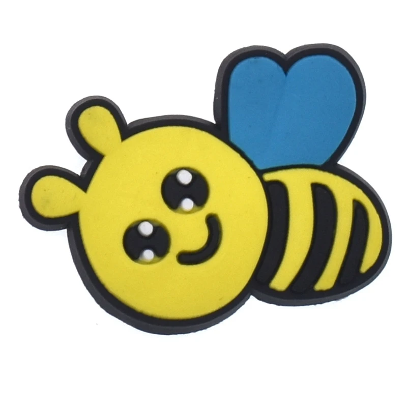 Cute Bee Shoe Charms para Crocs Sandals, Kids 'Clogs Pins, Boys and Girls Badges, Jeans Decorações, Buckle Acessórios, Homens e Mulheres