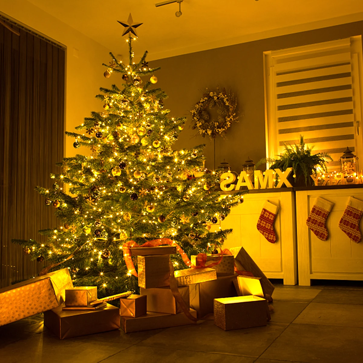 New Year Christmas Fairy Lights Outdoor Garden LED String Light Christmas Tree Decoration Led Garland Lamp Waterproof DC24V