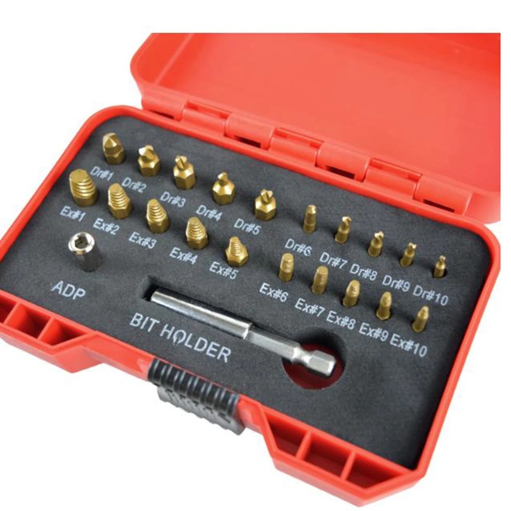 

20pcs Damaged Screw Extractor With Magnetic Extension Bit Holder And Socket Adapter Screw Extractor Set Stripped Nut Remover