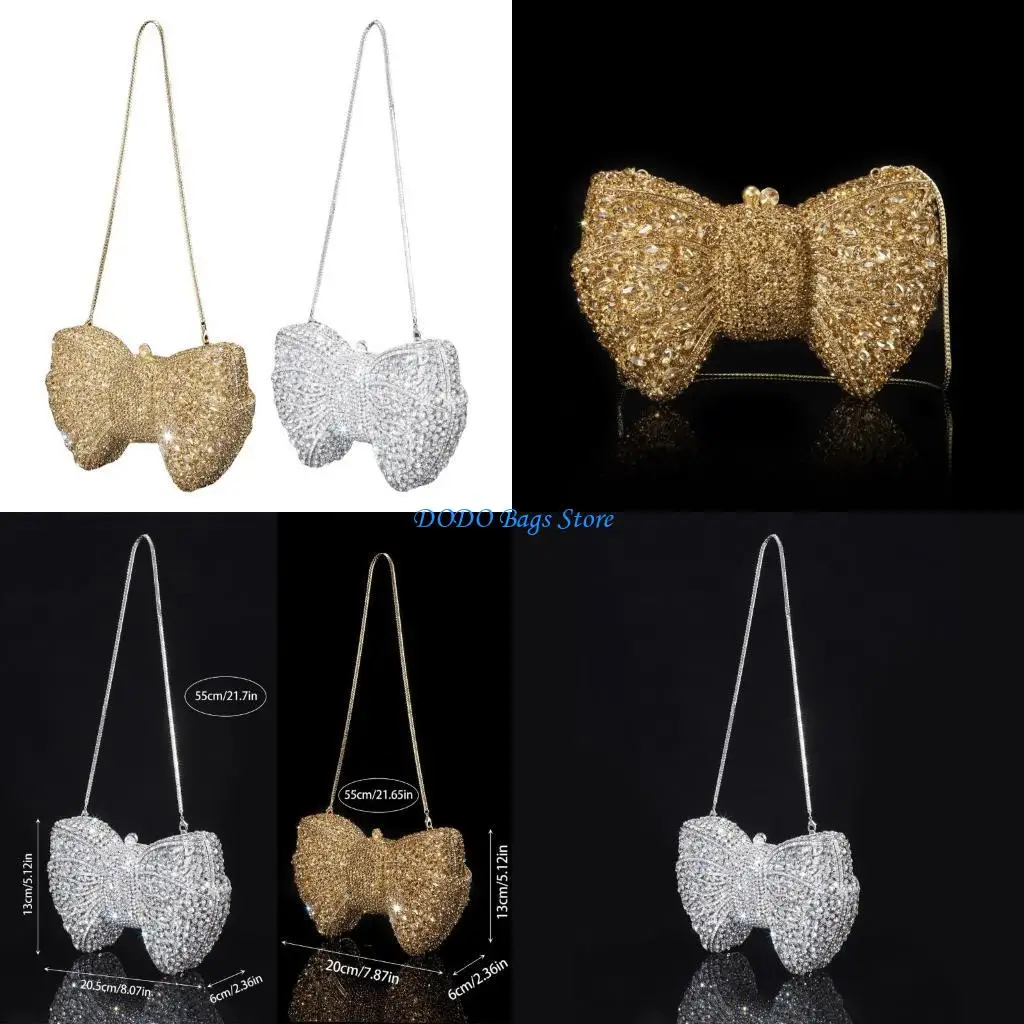 

Fashion Handheld Dinner Bag with Rhinestones Butterfly Embellishment for Women