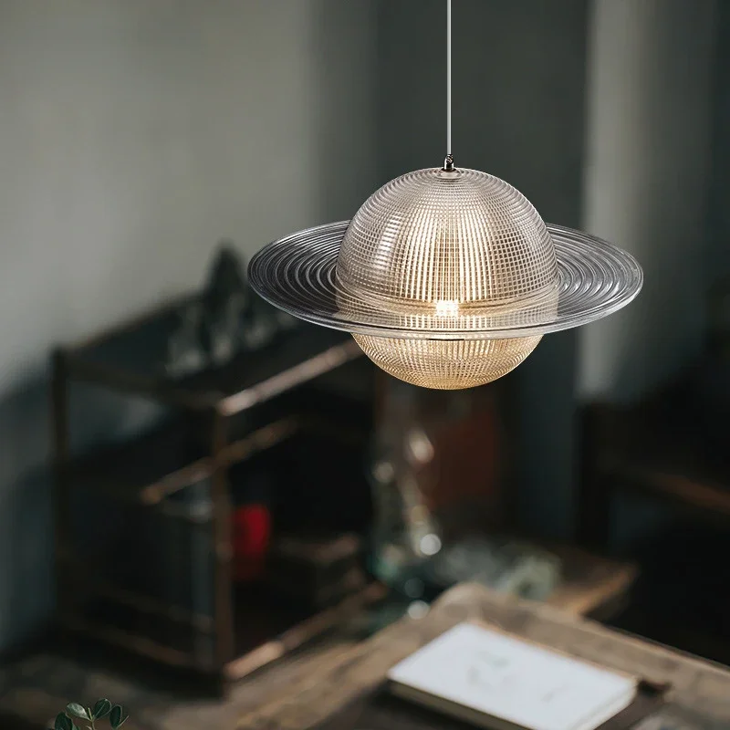 Nordic Planet Hanging Lamp Glass Light Luxury Simple Modern Bar Restaurant Pendant Lighting Bedroom Bedside Chandelier Fix