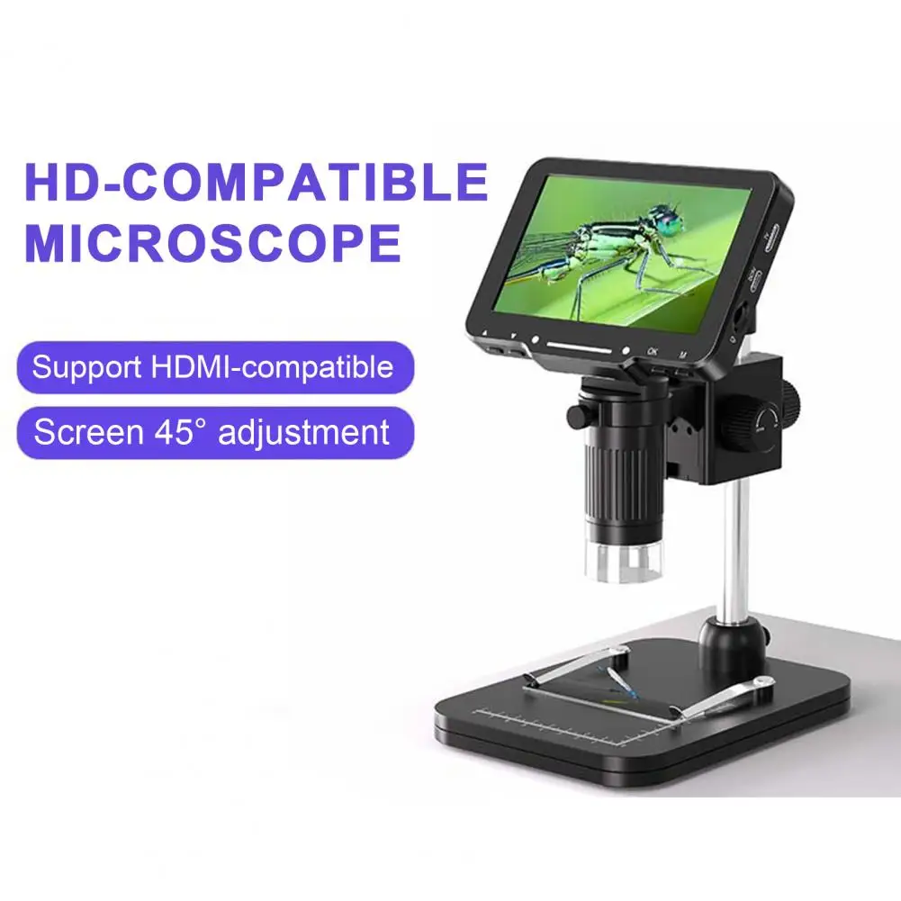 Цифровой микроскоп 4,3 дюйма, микроскоп с монетами 500/1000X FHD 1080P, видеомикроскоп для взрослой пайки с 8 светодиодами, Прямая поставка