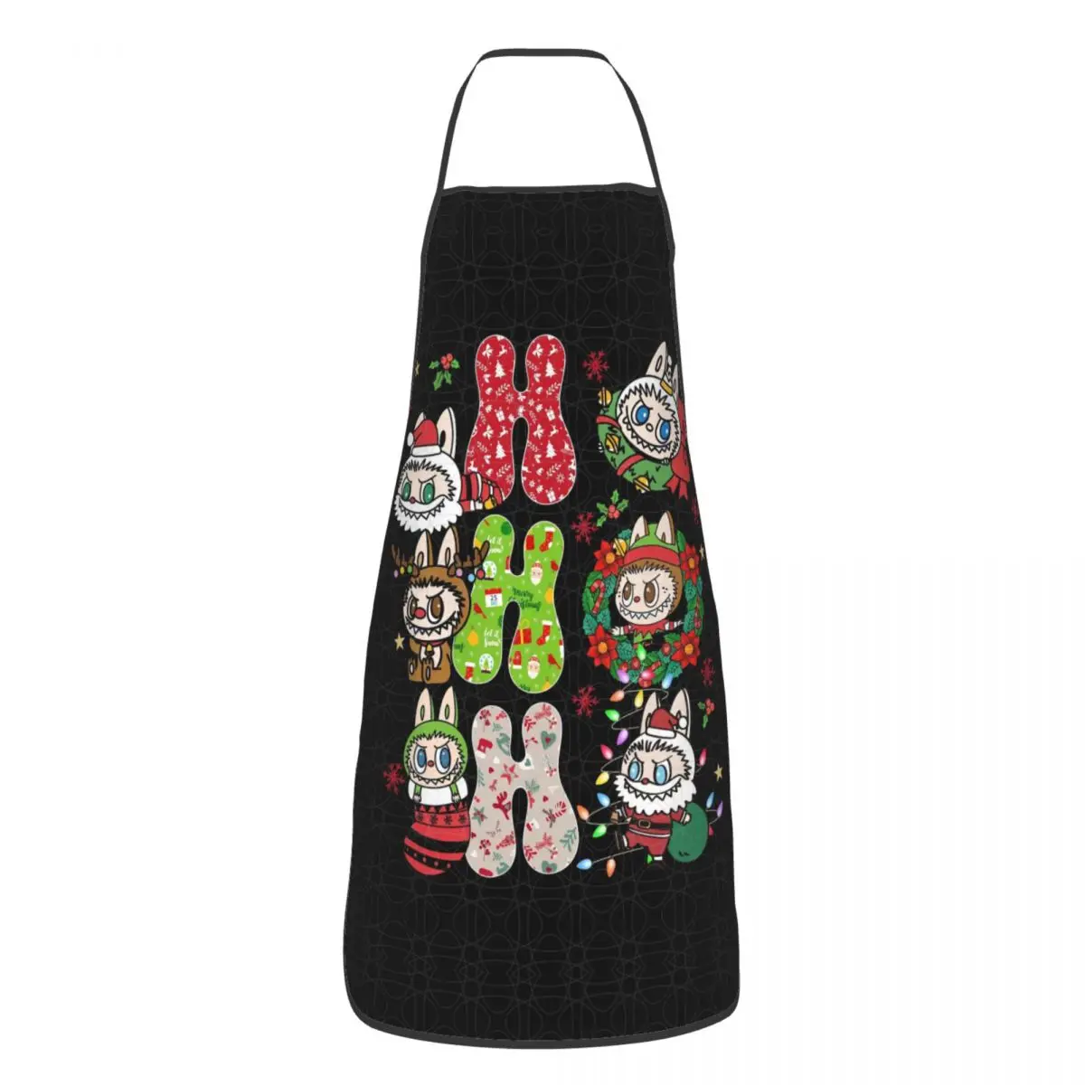 Custom Cartoons Hot L-Labubues Funny Apron Men Women Adult Unisex Kitchen Chef Bib Tablier Cuisine Cooking Baking Painting