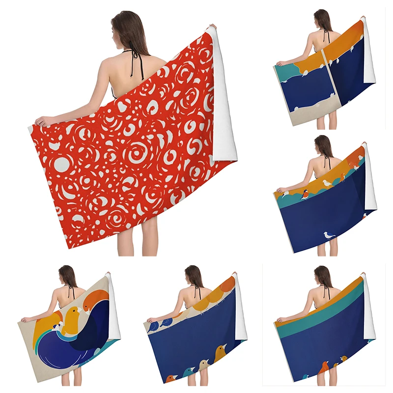 Home bath towels for the body towels bathroom quick drying microfiber beach man large sports towel Fruit plant boho simple ins