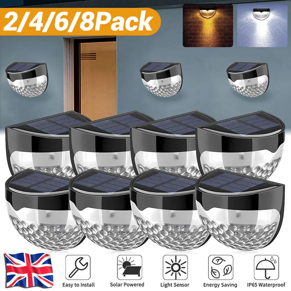 

2Pack Solar Fence Lights,Deck Lights Solar Powered Outdoor Waterproof Fence Lighting for Fence Deck Step Stair Post Wall