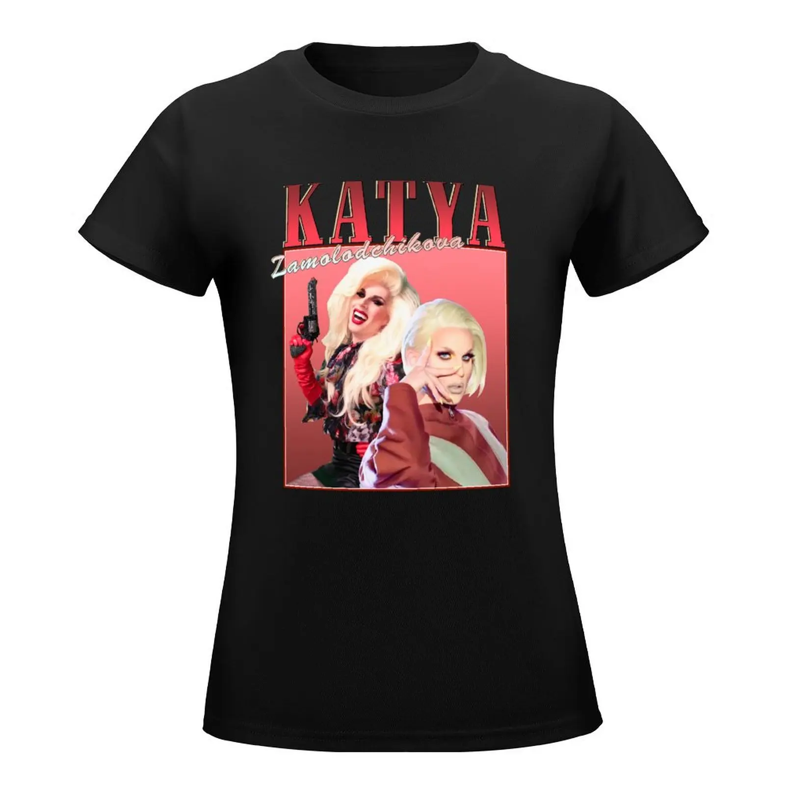 Katya Zamolodchikova Retro Design T-Shirt oversized female vintage clothes clothes for woman