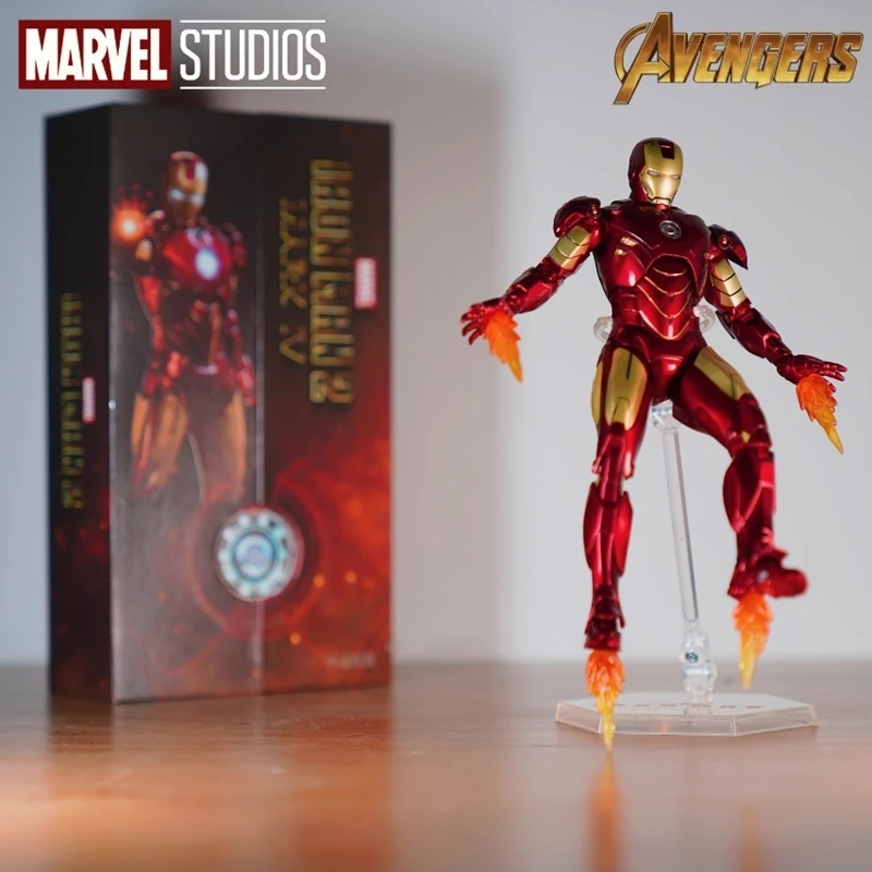 Bandai Authentic Iron Man Action Figure MK4 DIY Avengers SHF Joint Mobility Model Desktop Ornament Kid Birthday Gift Color Box