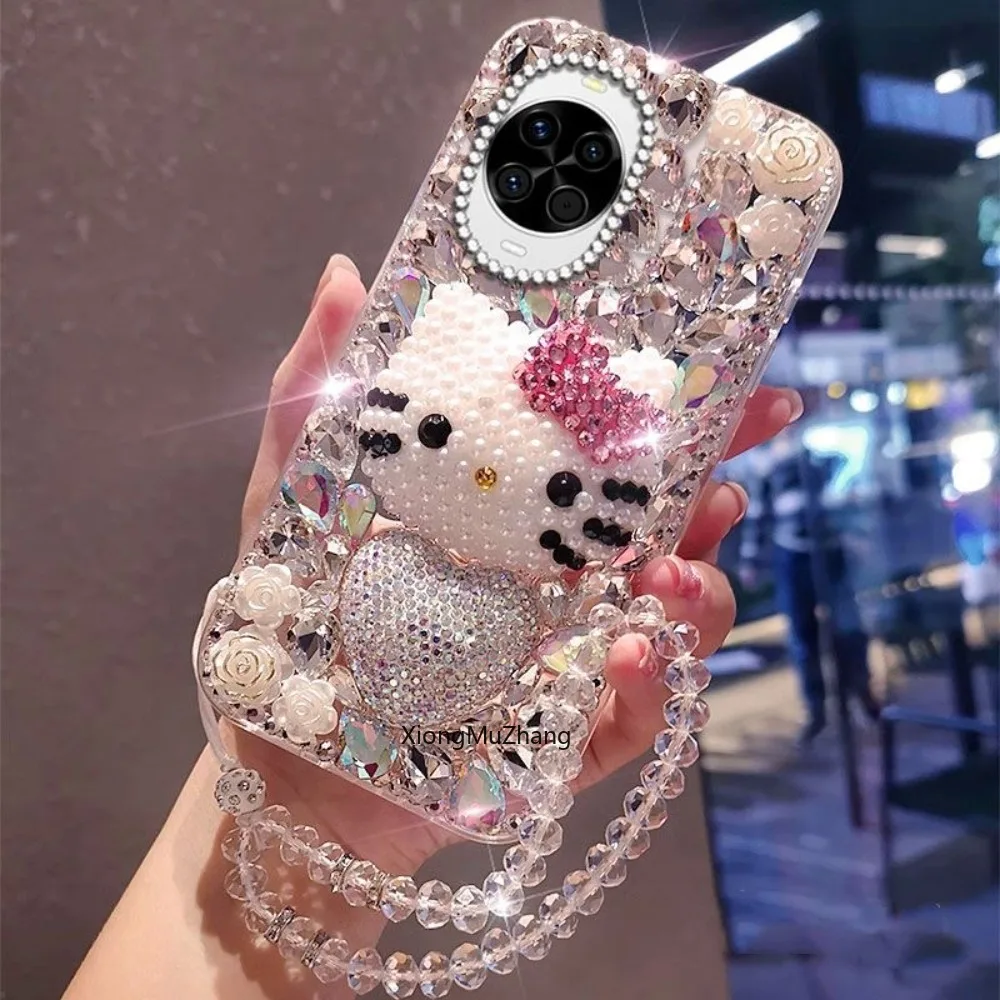 Hello Kitty Strass-Handgelenkschlaufen-Hülle für Huawei Pura 80 70 Pro Ultra P60 P50 Mate 80 Pro Max 70 60 50 Nova 11 12 13 14 15 – Detail 5