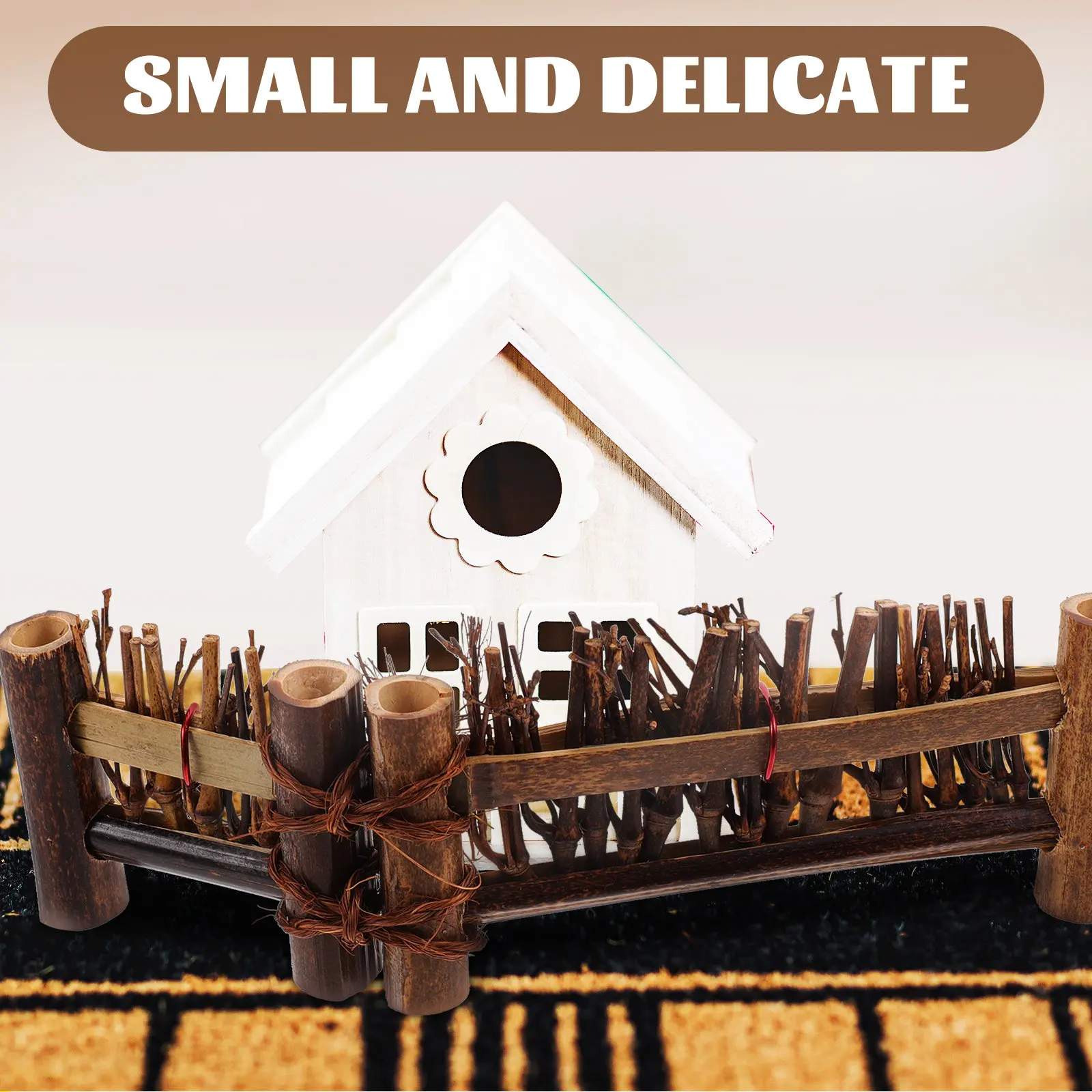 Mini Bamboo Fence Decor Delicate Micro Landscape Small Screen Tea Ceremony Decoration Micro Landscape Bamboo Screen Photo Prop