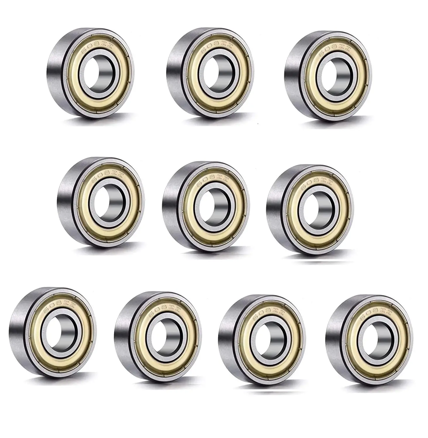Roulements à billes 608ZZ en acier au carbone, roulements miniatures à gorge profonde à une rangée pour skateboards, imprimantes 3D, accessoires de patins