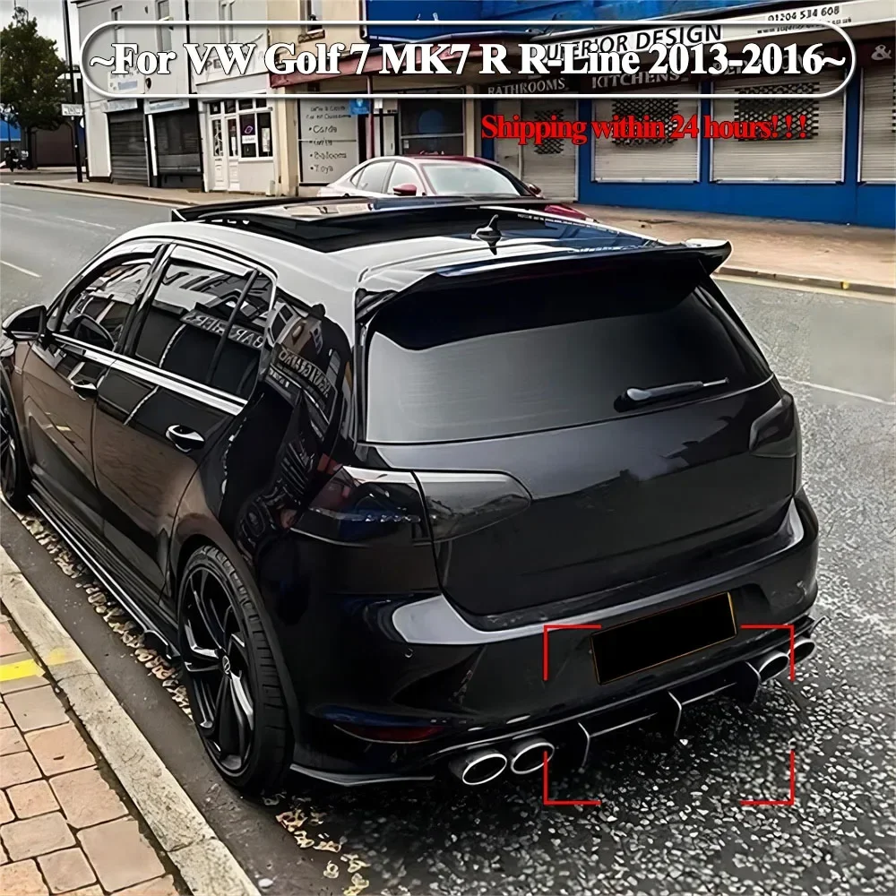 3 Fins For Volkswagen VW Golf 7 MK7 R R-Line 2013-2016 Car Rear Bumper Diffuser Tail Apron Flaps Side Splitters Body Kits Tuning