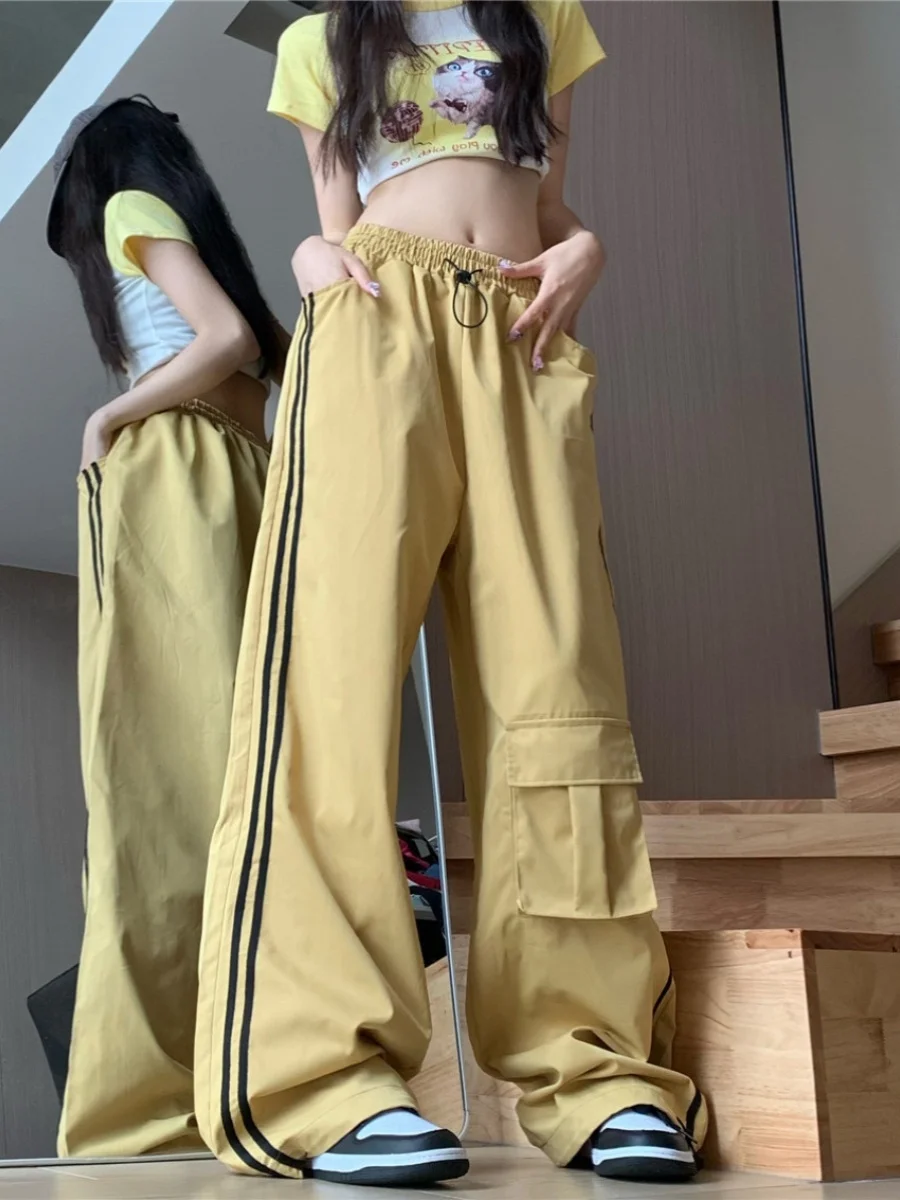 

American Retro Cleanfit Pleated Casual Pants Loose Vibe Drawstring Sport Long Trousers Men Women Summer Leisure Pants