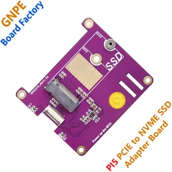 Placa de expansión Raspberry Pi 5 PCIe a M.2 NVME SSD, sombrero compatible con Gen3