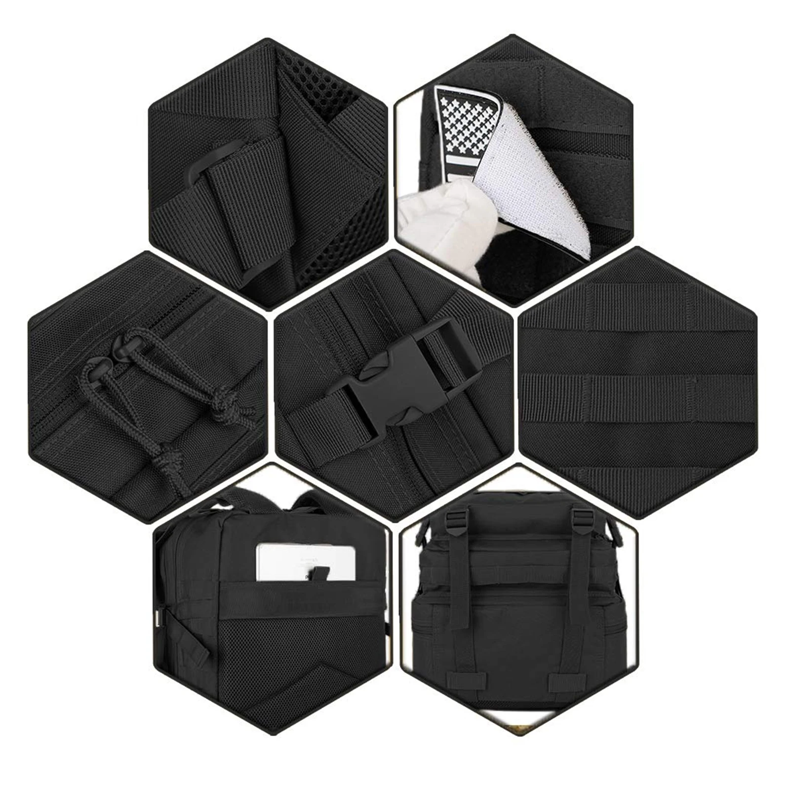 45L Taktischer Rucksack Molle Assault Pack 3-Tage-Notfallrucksack Wander- und Trekkingrucksack Fitness Camping, Alltag und Arbeit – Detail 2