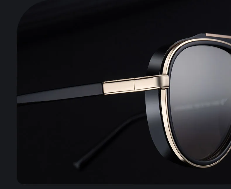 Polarisierte Steampunk Übergroße Ovale Sonnenbrille für Herren 2026 Luxusmarke Trendige Doppelbalken-Sonnenbrille für Männer UV400 Schutz – Detail 6