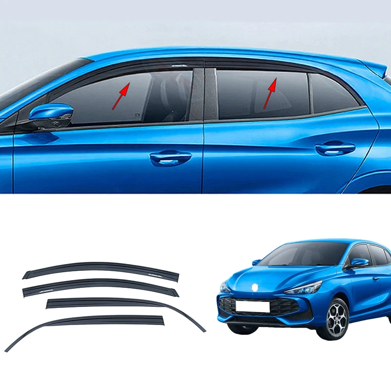

Car accessories FIT FOR MG 3 2024 2025 2026 ABS black waterproof Door Window Visor Vent Shades Sun Rain Guard