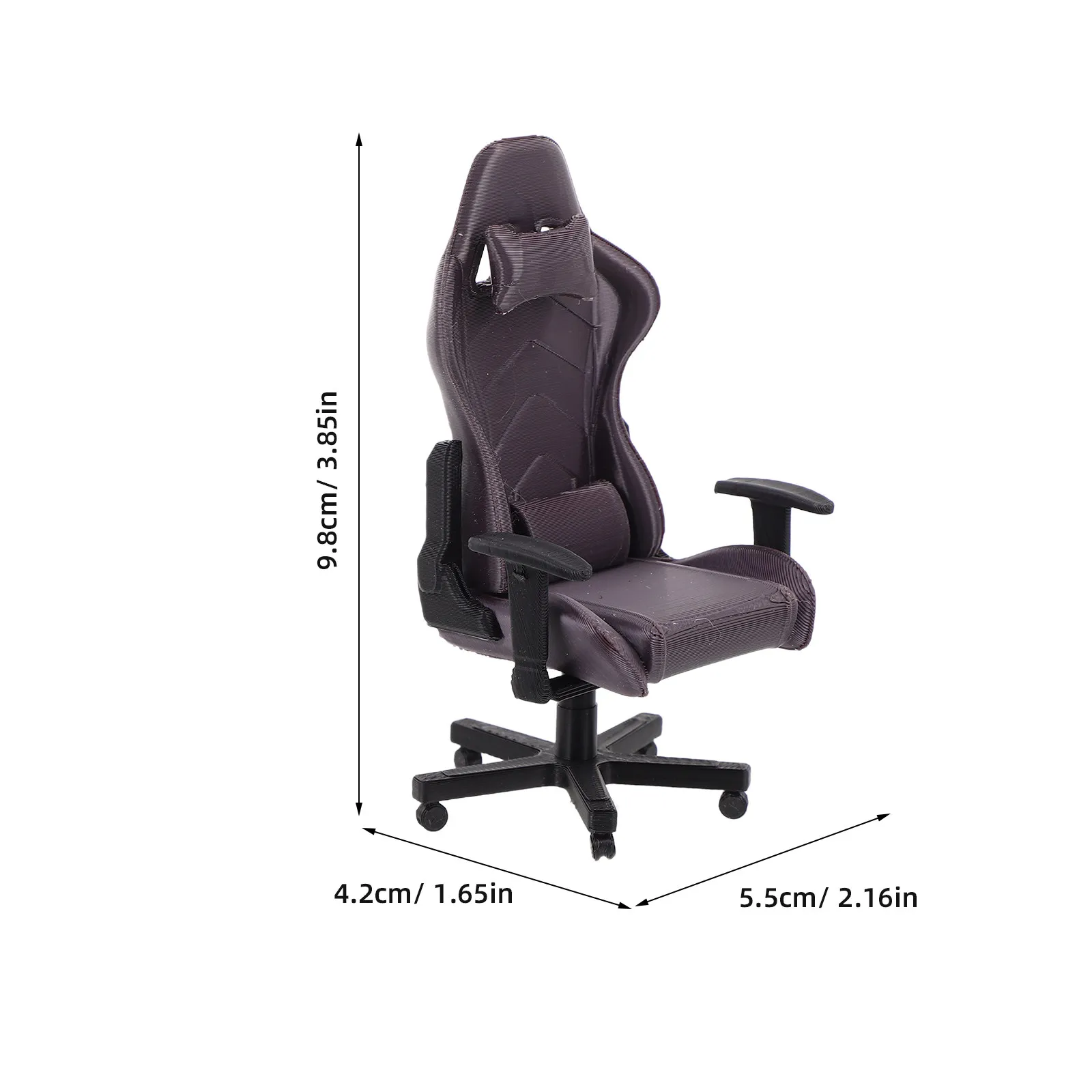 1 12 Scale Miniature Computer Chair Gaming Desk Set Tiny Office Decor Dollhouse Furniture Accessories Collector Gift view 4