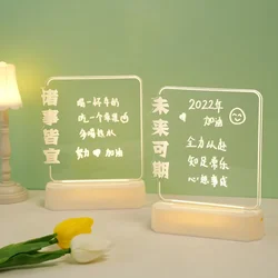 New Handwriting Night Light USB/3AAA Battery Powered Blank Acrylic Led Writing Board with Mark Pen Color Changing Lamp for Decor