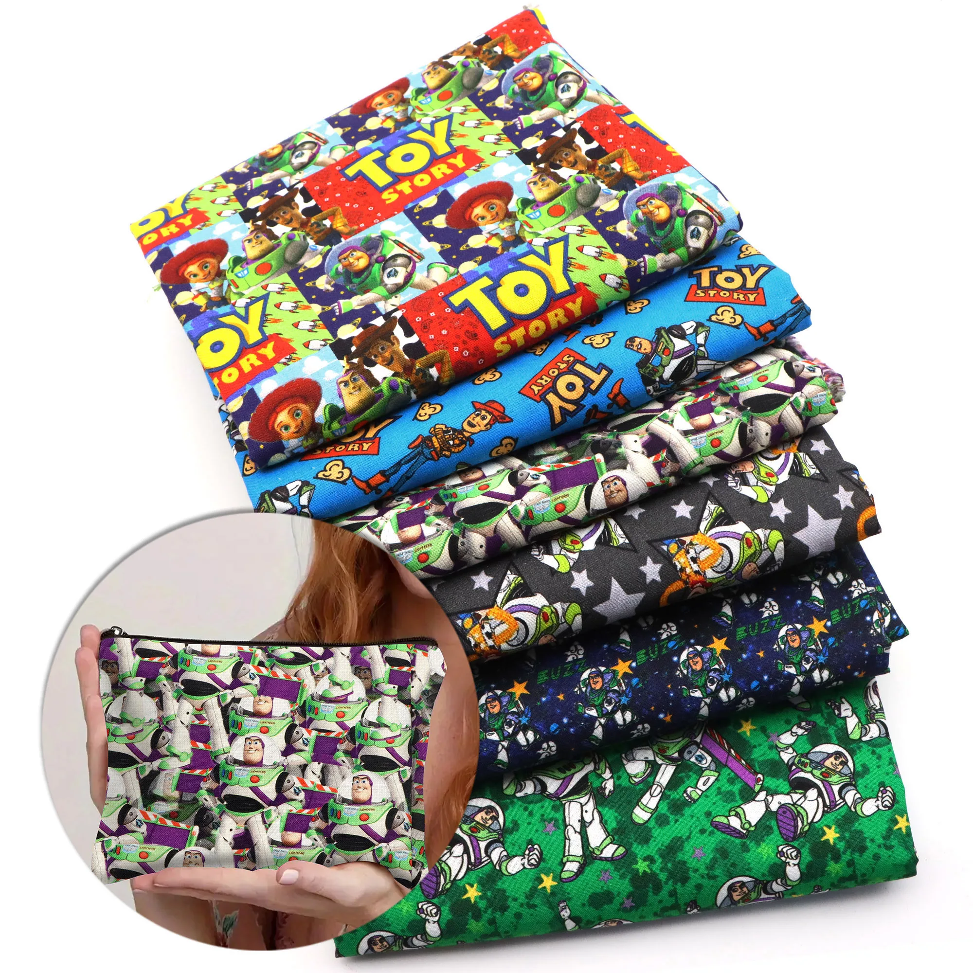 

50*145cm Toy Story Buzz Lightyear Patchwork 100% Cotton Fabric Tissue Sewing Quilting Fabrics Needlework Material DIY Handmade