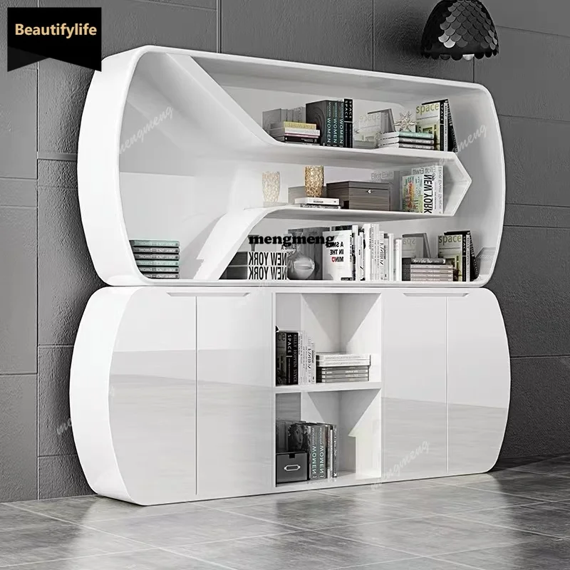 

Q181 Italian Minimalist Bookcase File Cabinet Modern Display Cabinet Simple Background Office Storage Cabinet Home Furniture