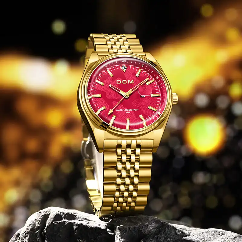 DOM 1782 Brand Women's Quartz Watch Luxury Gold Casual Stainless Steel Strap Waterproof Luminous Elegant Ladies Business Watches