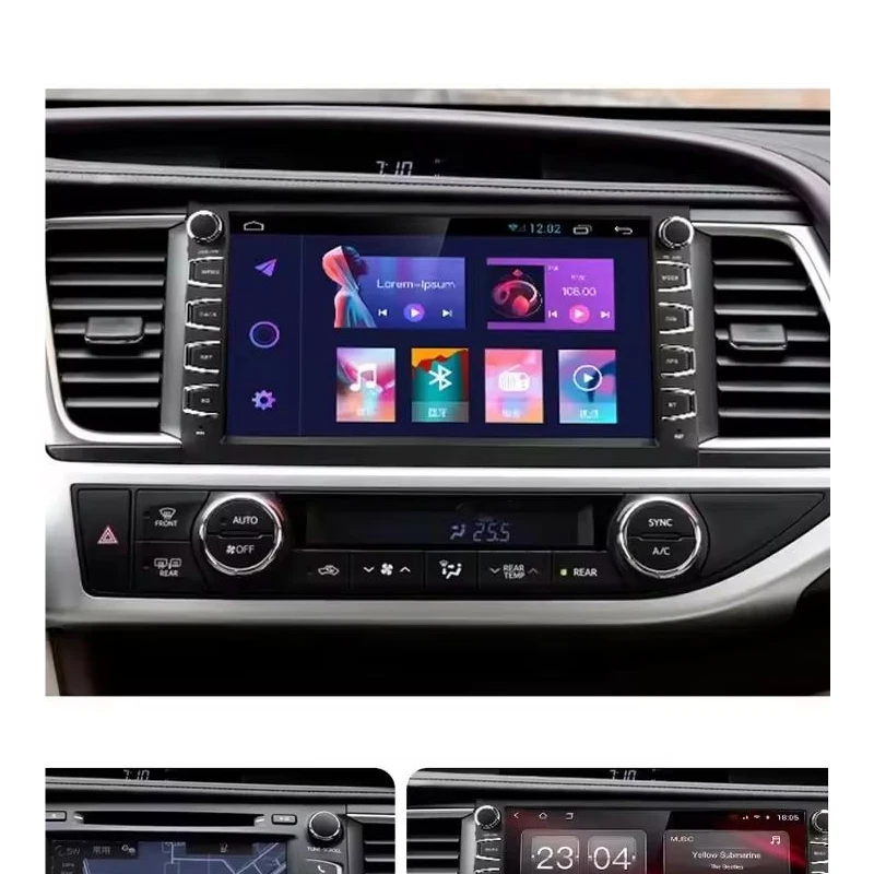 Android 14 2 Din Car Multimedia Player For Toyota High lander 2015-2019 Head Unit Stereo GPS Navigation BT WIFI